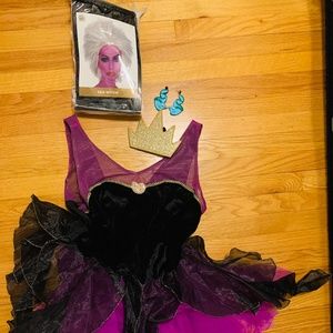 Disney Ursula costume with wig and custom earrings